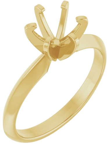 14K Yellow 6.4 mm Round Solitaire Engagement Ring Mounting (1)