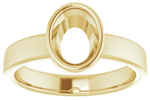 14K Yellow 8x6 mm Oval Solitaire Engagement Ring Mounting (3)
