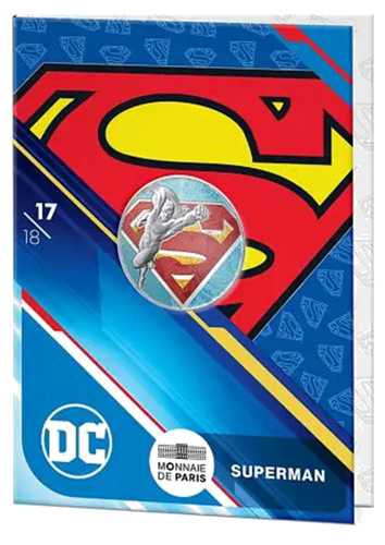 DC Comics 10 eurų SUPERMAN 2025 Prancūzijos sidabrinė moneta BU kortelėje (3)