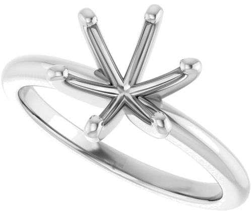 Platinum  8.2 mm Round Solitaire Engagement Ring Mounting (5)