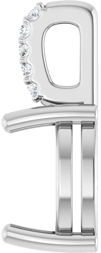 14K White 8x6 mm Oval .02 CTW Natural Diamond Semi-Set Cabochon Pendant (3)