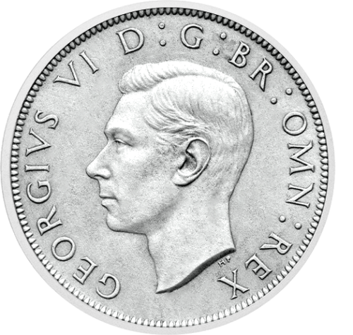 Pusė Kronos George VI Didžioji Britanija vario-nikelio moneta (1)