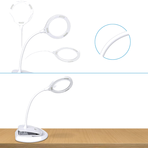 Pastatomas didinamasis stiklas - šviestuvas 5x, 10x (6)