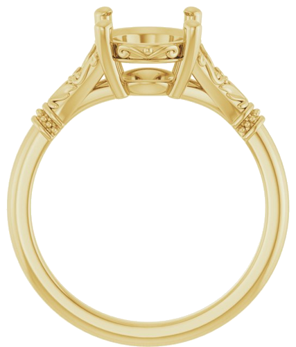 14K Yellow 10x8 mm Oval Solitaire Engagement Ring Mounting (2)