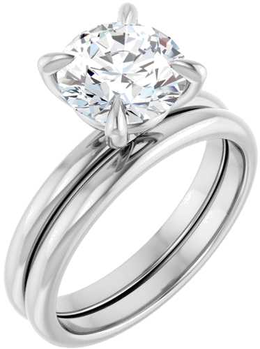 Platinum  8.2 mm Round Solitaire Engagement Ring Mounting (6)