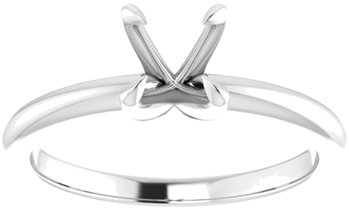 Sužadėtuvių Žiedas „Solitaire“ 585 Baltojo Aukso Round 6mm (3)