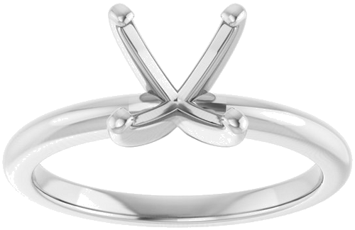 10K White  8 mm Round Solitaire Engagement Ring Mounting (3)