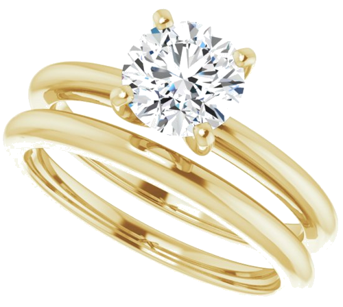 18K Yellow  6.5 mm Round Solitaire Engagement Ring Mounting (10)
