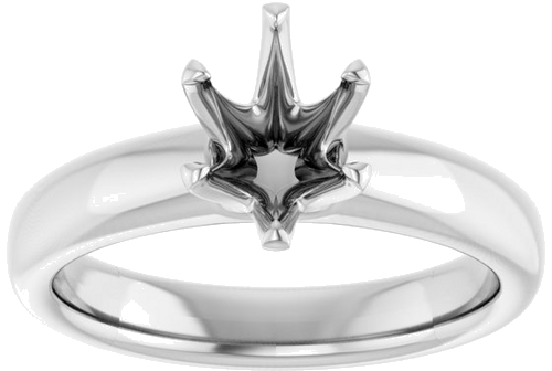 Sužadėtuvių Žiedas „Solitaire“ 585 Baltojo Aukso Oval 8mm x 6mm (3)