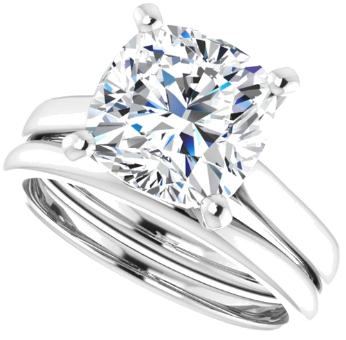 14K White 9 mm Cushion Engagement Ring Mounting (10)