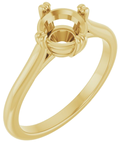 Sužadėtuvių Žiedas „Solitaire“ 585 Geltonojo Aukso Round 6.5mm (1)