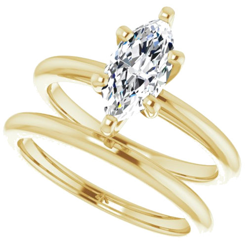 Sužadėtuvių Žiedas „Solitaire“ 585 Geltonojo Aukso Marquise 10mm x 5mm (10)
