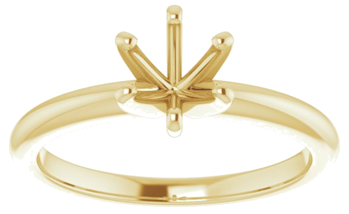 14K Yellow  5.8 mm Round Solitaire Engagement Ring Mounting (3)