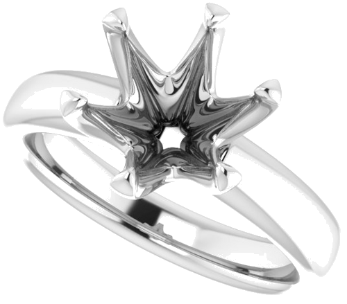 Platinum 9.4 mm Round Engagement Ring Mounting (5)