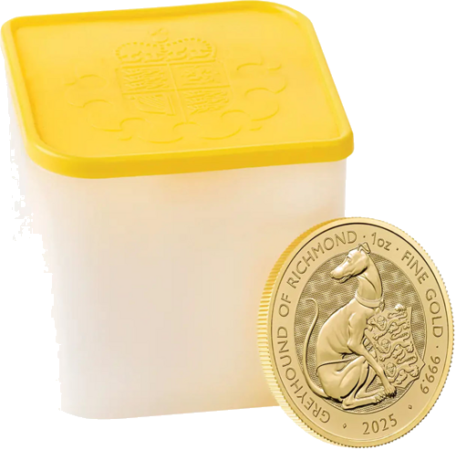 1 oz Кралските Тюдори Зверове: Хрътката от Ричмънд 2025 златна монета (3)