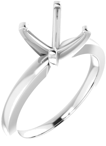 14K White 6x6 mm Square Solitaire Engagement Ring Mounting (1)