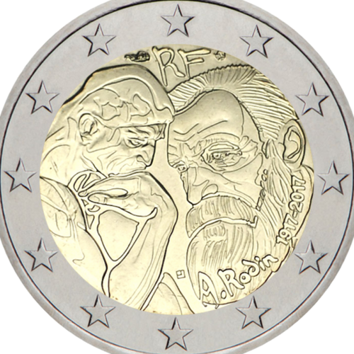 2017 Prancūzija Augustas Rodenas 2 eurų moneta (2)
