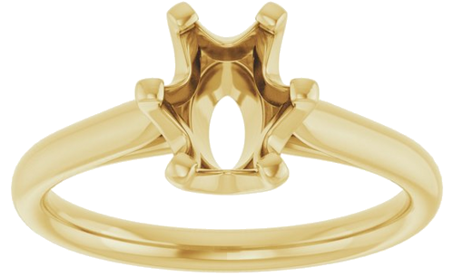 Sužadėtuvių Žiedas „Solitaire“ 585 Geltonojo Aukso Oval 8mm x 6mm (3)