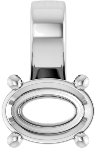 Pakabukas „Solitaire“ 585 Baltojo Aukso Oval 7mm x 5mm (1)