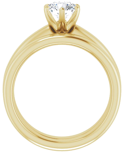 Sužadėtuvių Žiedas „Solitaire“ 585 Geltonojo Aukso Round 6mm (7)