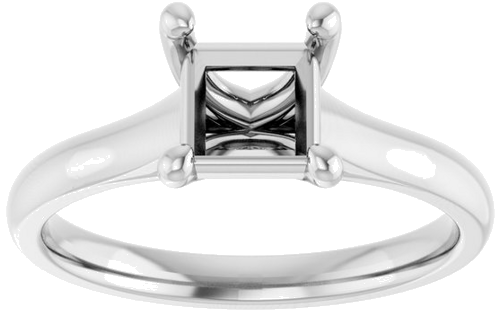 Sužadėtuvių Žiedas „Solitaire“ 585 Baltojo Aukso Square 5.5mm (3)