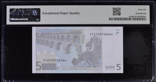 2002 5 eurų banknotas PMG GEM UNC 66 (3)