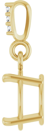 14K Yellow 8 mm Round .01 Natural Diamond Semi-Set Pendant (3)