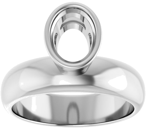 Sužadėtuvių Žiedas „Solitaire“ 585 Baltojo Aukso Oval 8mm x 6mm (3)