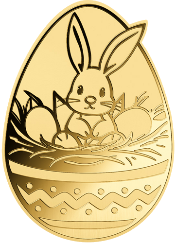 1/1000 oz Easter Bunny Egg 3000 франка Чад златна монета (1)
