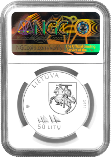 2011 Londono Olimpiada Lietuva 50 litų sidabrinė moneta PF 70 ULTRA CAMEO (2)