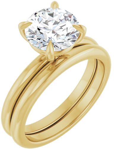 14K Yellow 8.2 mm Round Solitaire Engagement Ring Mounting (6)