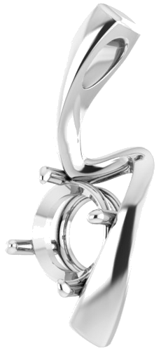 14K White  7 mm Round Pendant Mounting (2)