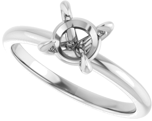 Sužadėtuvių Žiedas „Solitaire“ 950 Platinos Round 6.5mm (5)