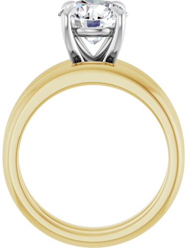 14K Yellow White 8.2 mm Round Solitaire Engagement Ring Mounting (7)