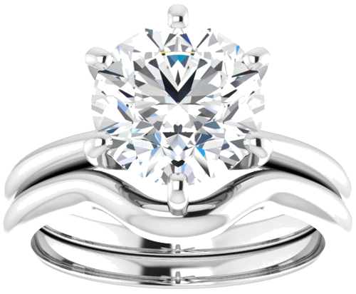 14K White  9 mm Round Solitaire Engagement Ring Mounting (8)