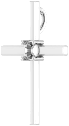 Pakabukas „Solitaire Cross“ 925 Sidabro Round 4.8mm (2)