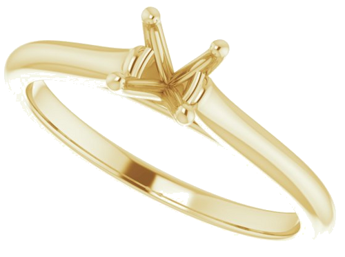 14K Yellow 4.8 mm Round Solitaire Engagement Ring Mounting (5)