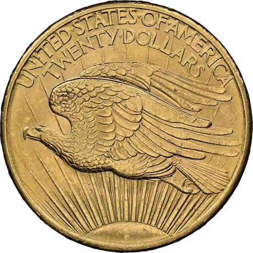 20 dolāru Saint Gaudens/Dubultais Ērglis ASV zelta monēta AU 58 1908 (4)