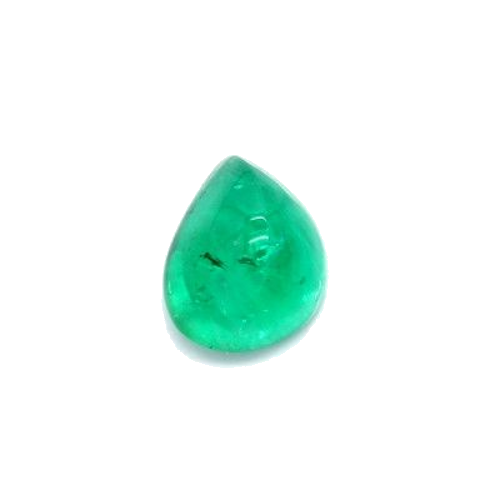 2.13 carat GREEN CABOCHON cut Pear Smaragdas (1)