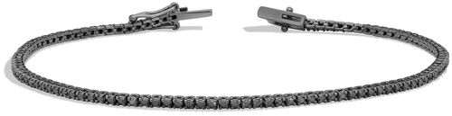 Тенис гривна, инкрустирана с 6,2 карата естествени черни диаманти с кръгла шлифовка F/G-VS/SI (3)