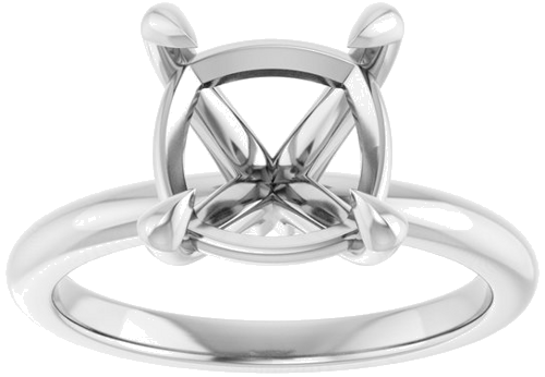 Sužadėtuvių Žiedas 585 Baltojo Aukso Cushion 9mm (3)