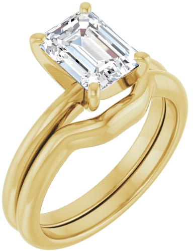 Sužadėtuvių Žiedas „Solitaire“ 585 Geltonojo Aukso Emerald 8mm x 6mm (6)