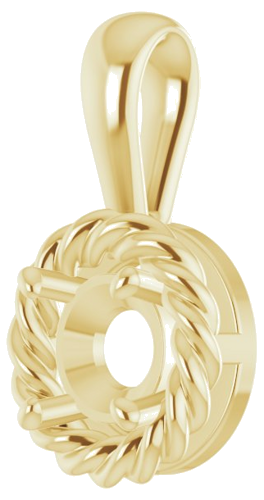14K Yellow  5.2 mm Round Pendant Mounting (2)