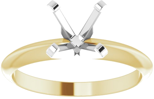 Sužadėtuvių Žiedas „Solitaire“ 585 Baltojo Ir Geltonojo Aukso Round 6.5mm (3)