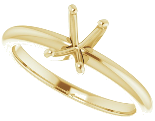 Sužadėtuvių Žiedas „Solitaire“ 585 Geltonojo Aukso Emerald 6mm x 4mm (5)