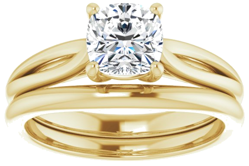 14K Yellow 6 mm Cushion Engagement Ring Mounting (8)