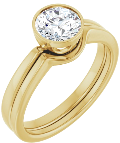 14K Yellow 6.5 mm Round Engagement Ring Mounting (6)