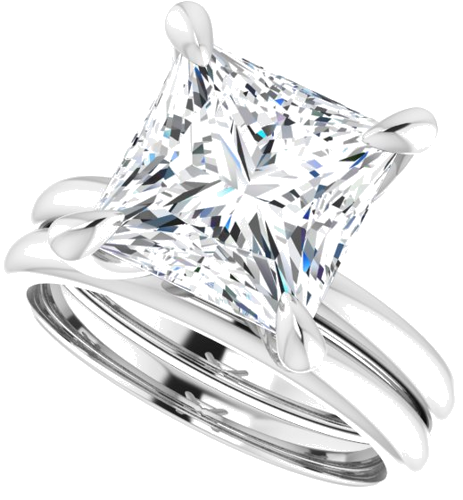 14K White  9x9 mm Square Solitaire Engagement Ring Mounting (10)