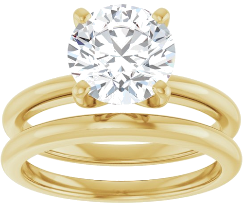 14K Yellow  8.2 mm Round Solitaire Engagement Ring Mounting (8)