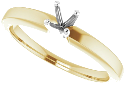 14K Yellow White 3.75 mm Round Solitaire Engagement Ring Mounting (5)